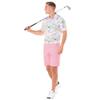 Royal & Awesome Men's Pastel Pink Golf Shorts, Golf Shorts for Men Slim Fit, Funny Men Apparel, Crazy Design, Bright Pink, Colorful, 42 Waist view 3