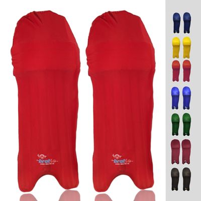 Bratla Cricket Batting Pads Covers, Red Covers for Cricket Pads for Men Batting Color Fit Neatly on Legguards Easily Put On