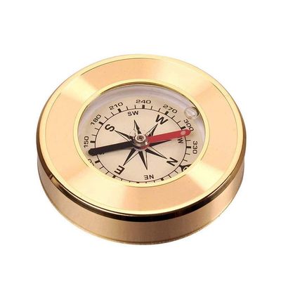 Sxdthy Outdoor Car Compass Mountaineering Compass Copper Shell, Camping Handheld Pocket Compass Luminous Precision High for Camping Hiking Travel Navigation Outdoor Equipment Compass Gold,Best Surviva