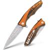 VALHALLA Damascus Pocket Knife for Men, 3.4" Handmade Forged VG10 Damascus Steel Blade, Damascus Blade Utility Knife with Pocket Clip, Gift for Men view 1