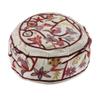 EMANUEL Yair Bucharian Kippah | Yarmulke Hat | Silk Embroidered Birds and Pomegranates Design White view 2