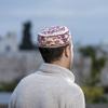 EMANUEL Yair Bucharian Kippah | Yarmulke Hat | Silk Embroidered Birds and Pomegranates Design White view 3