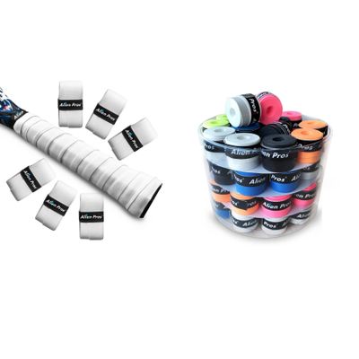 ALIEN PROS 66 Pack White & Mix Tennis Racket Grip Tape Precut and Light Tac Feel Tennis Grip