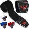 BEAST RAGE Boxing Hand Wraps 4.5 Meter Martial Arts Bandages Inner Gloves Wrist Support Straps Punching Under Hand Knuckles Heavy Elasticated Training Bag Mitts Muay Thai (4.5 M, Black)