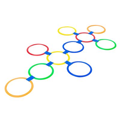 ASDOY Hopscotch Color Hopscotch Game, for Indoor/Outdoor, Portable Fun Conditioning Agility Training, Creative Puzzle Game (10 Rings)(Size:Width: 28cm)