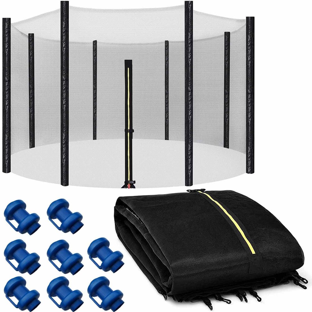 YHY123 Trampoline Net Replacement Safety Enclosure Net Netting - 8FT 10FT 12FT 13FT 14FT Plum Trampoline Net with Double Headed Zippers, UV Resistant, Breathable, Easy to Fit (Size : 14FT 8 Poles)