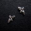 1 Set of .925 Sterling Silver BEE Stud / Post Earrings & Gift Box view 1