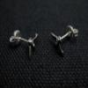 1 Set of .925 Sterling Silver BEE Stud / Post Earrings & Gift Box view 2