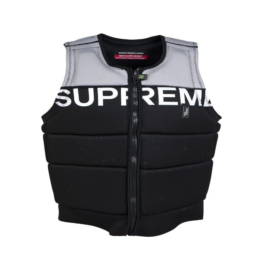 Ronix Supreme CE Approved Impact Vest, Black/Dove Grey, X-Large