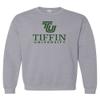 CreateMyTee | Tiffin University Stacked Text Crewneck Sweatshirt (Sport Grey, Small) view 1