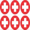 StickerTalk Medical Cross Vinyl Stickers, 1 Sheet of 6 Stickers, 2 inches by 2 inches Each view 1