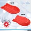 Superio Pack of 3 Toboggan Snow Sled for Kids and Adults, 37" Plastic Sled with Pull Ropes and Handles (Red) view 4