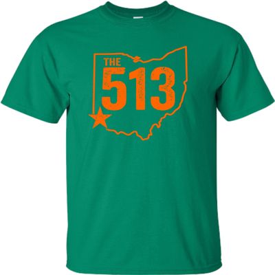 Go All Out XX-Large Kelly Green Adult The 513 City of Cincinnati Ohio Pride T-Shirt