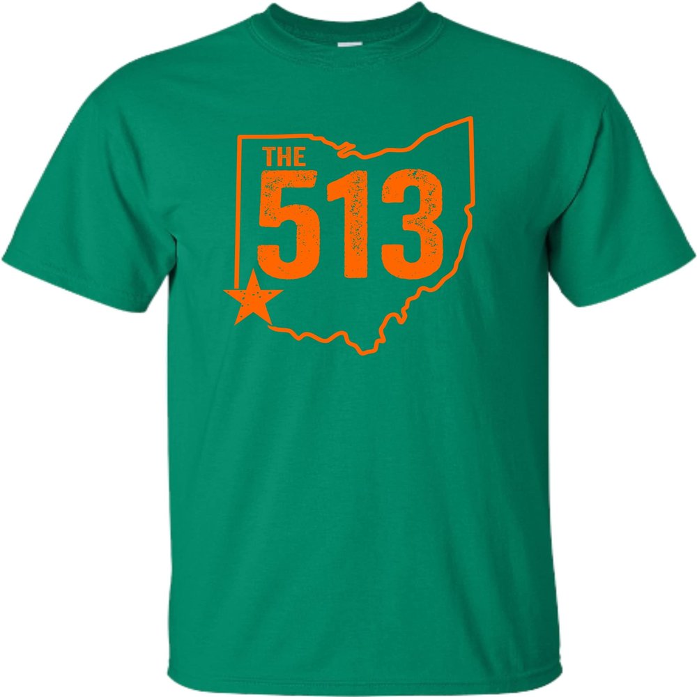 Go All Out XX-Large Kelly Green Adult The 513 City of Cincinnati Ohio Pride T-Shirt