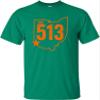 Go All Out XX-Large Kelly Green Adult The 513 City of Cincinnati Ohio Pride T-Shirt view 1