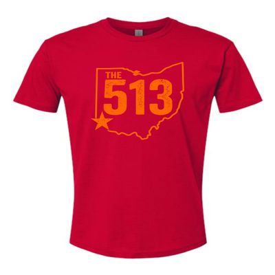 3X-Large Red Mens The 513 City of Cincinnati Ohio Pride Deluxe Soft T-Shirt