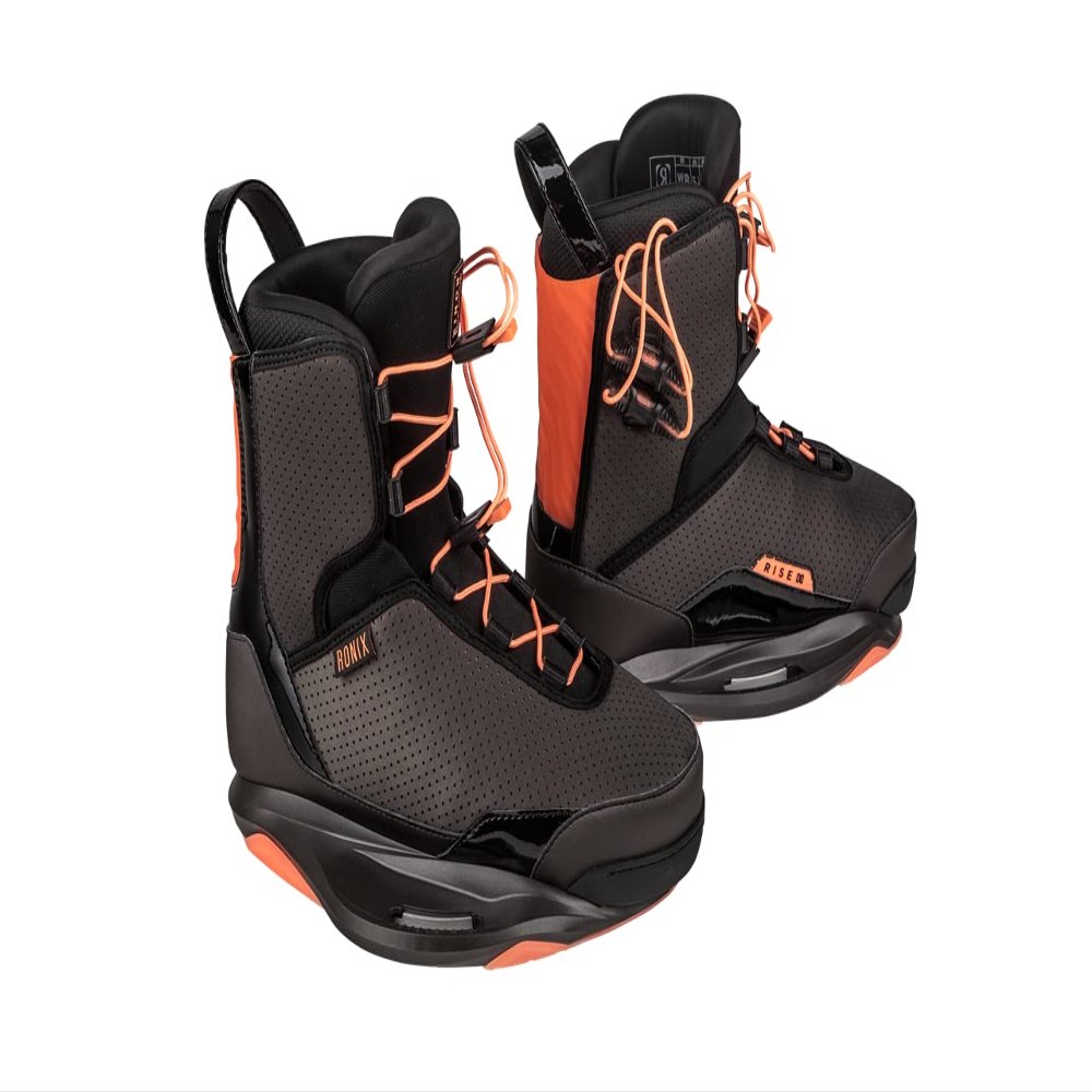 Ronix Rise Intuition Wakeboard Boots, Black Pearl/Sunrise, 9