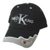 Christ is King Black Canvas Baseball Cap with Embroidery | One Size Fits All | Hook & Loop Closure | 100% Cotton | Adjustable Band in Back | 6 Panel hat w/ 6 Eyelets view 1