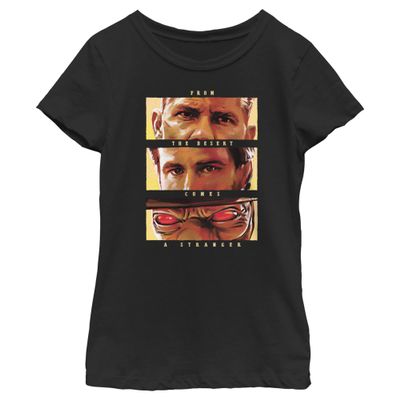 STAR WARS Girl's The Book of Boba Fett from The Desert Comes a Stranger T-Shirt - Black - X Large