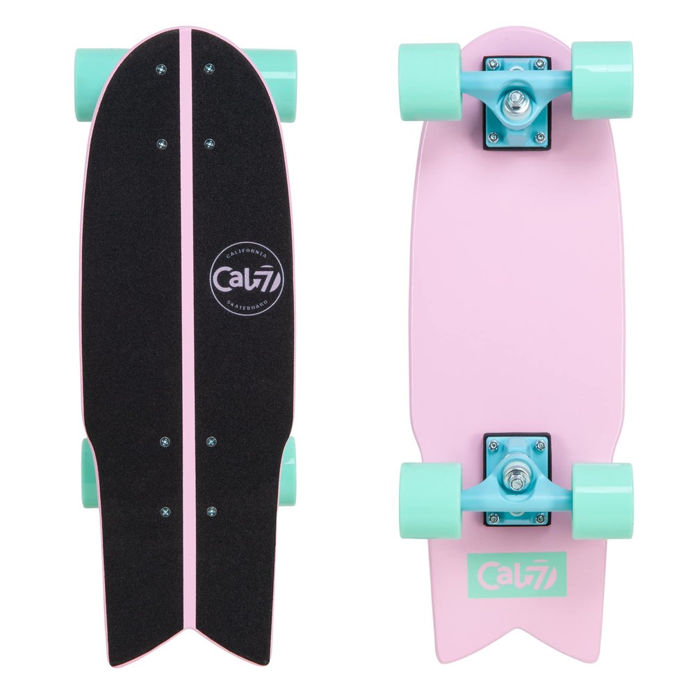 Cal 7 Fishtail Deck 22-inch Mini Cruiser Skateboard (Pansy)