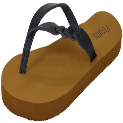 FLOJOS Women's Serenity Flat Sandal, Black/TAN, 6