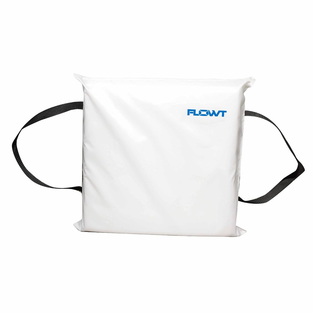 Flowt Boat Seat Cushion and Throw Cushion for Boat Safety USCG Approved Type IV, Life Cushion for Boat, Durable, Comfortable Boat Seat Cushions for Kayaks, Paddle Board, Canoe and Boating - White