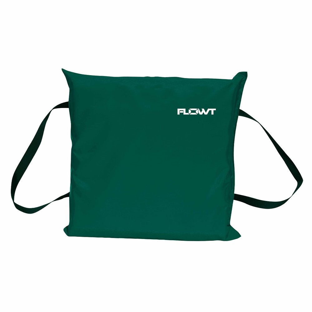 Flowt Boat Seat Cushion and Throw Cushion for Boat Safety USCG Approved Type IV, Life Cushion for Boat, Durable, Comfortable Boat Seat Cushions for Kayaks, Paddle Board, Canoe and Boating - Green