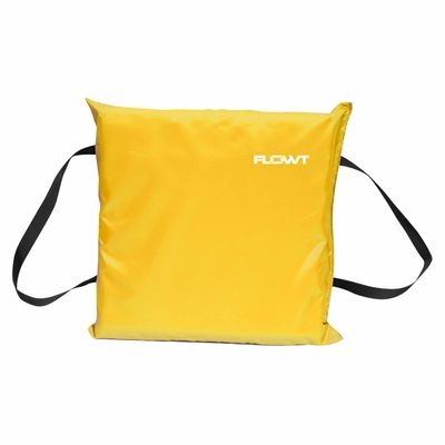 Flowt Boat Seat Cushion and Throw Cushion for Boat Safety USCG Approved Type IV, Life Cushion for Boat, Durable, Comfortable Boat Seat Cushions for Kayaks, Paddle Board, Canoe and Boating - Yellow