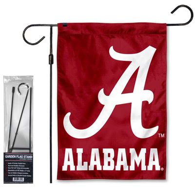 Alabama Crimson Tide Garden Banner Flag with Stand Pole Holder