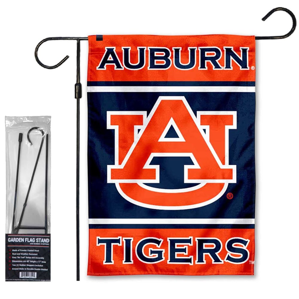 Auburn Garden Banner Flag with Flag Pole Stand Set
