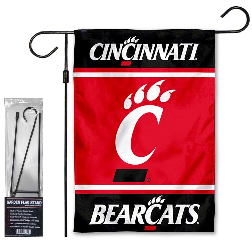 Cincinnati Bearcats Garden Banner Flag with Flag Pole Stand Set