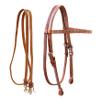 CHALLENGER Horse Leather Turquoise Buckstitch Headstall w/Barrel Reins 78AD11HB view 1