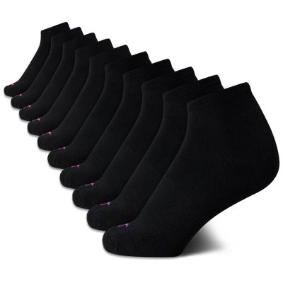 Avia Womens Quarter Socks - 10/14 Pack Soft Cushioned Moisture Wicking Quarter Cut Athletic Ankle Socks for Women (4-9), Size 4-9, Black