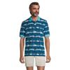Lands' End Mens Short Sleeve Comfort First Mesh Polo Baltic Teal Docked Boats Regular Small view 1