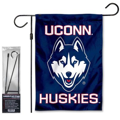 Connecticut Huskies Garden Banner Flag with Stand Pole Holder