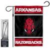 Arkansas Razorbacks Garden Banner Flag with Flag Pole Stand Set view 1