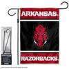 Arkansas Razorbacks Garden Banner Flag with Flag Pole Stand Set view 2