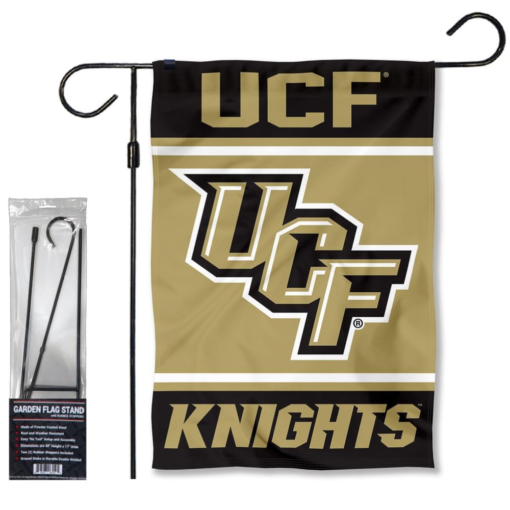 Central Florida Knights Garden Banner Flag with Flag Pole Stand Set