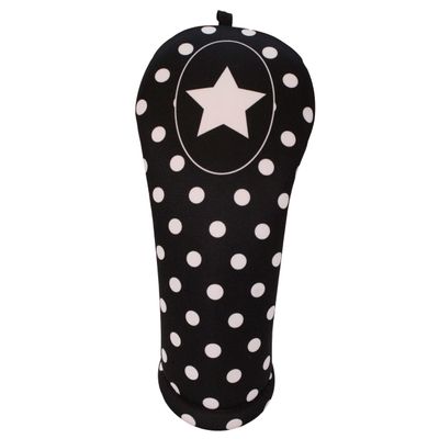 Women's Black & White Polka Dots Fairway Club Headcover Handmade by BeeJos