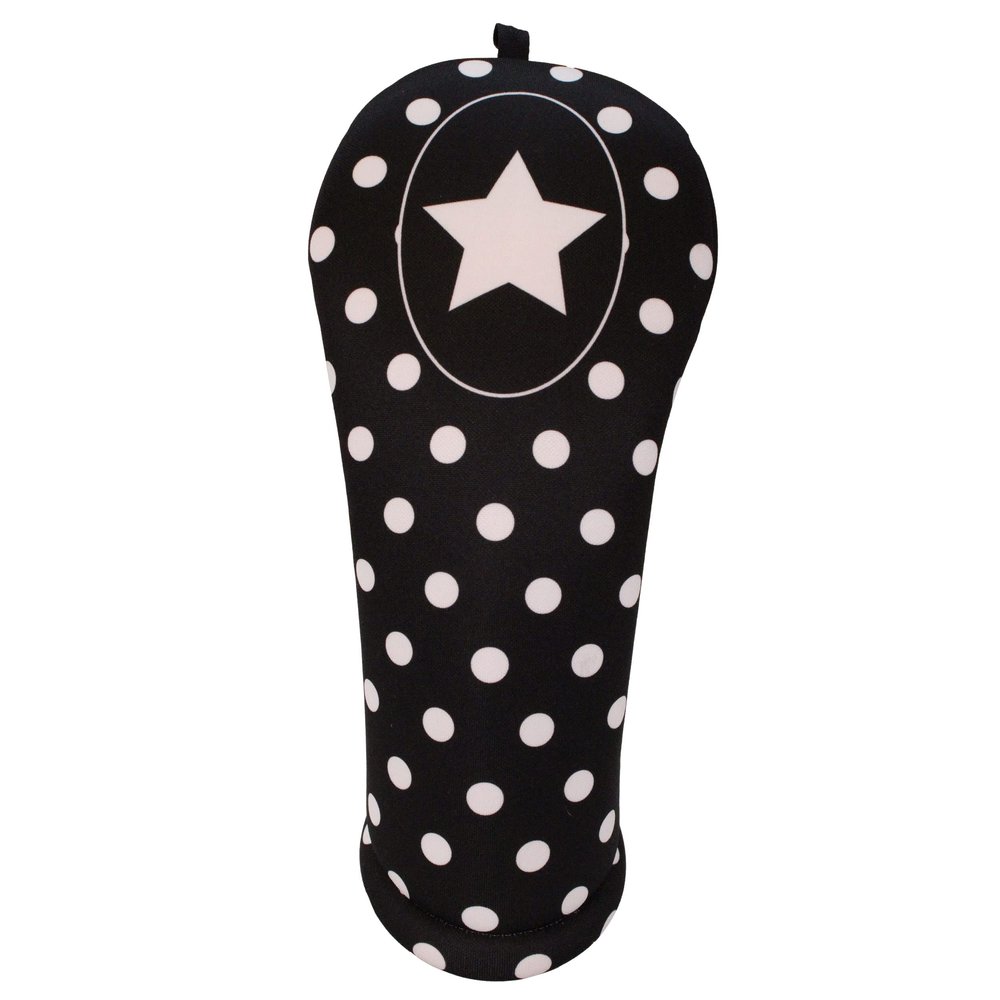 Women's Black & White Polka Dots Fairway Club Headcover Handmade by BeeJos