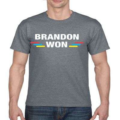 ALLNTRENDS Brandon Won Shirt Racing Car Meme Men's T Shirt (M, Dark Grey)