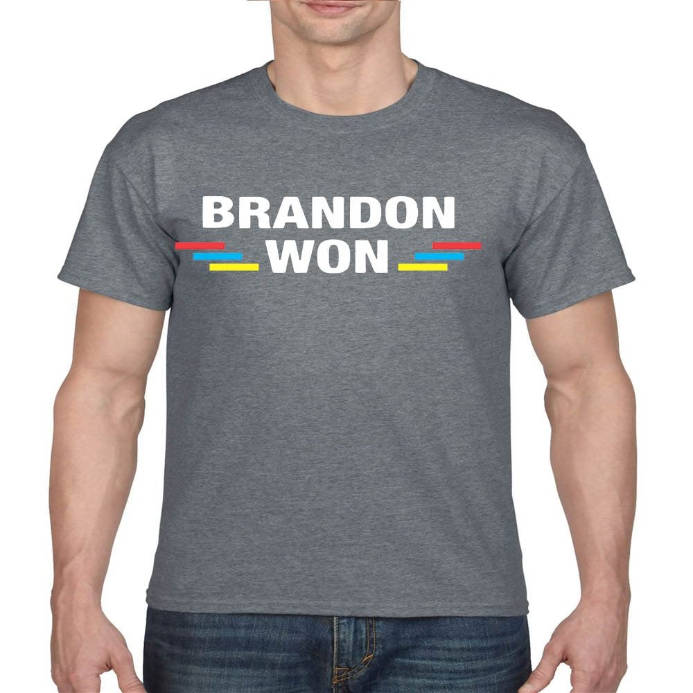 ALLNTRENDS Brandon Won Shirt Racing Car Meme Men's T Shirt (M, Dark Grey)