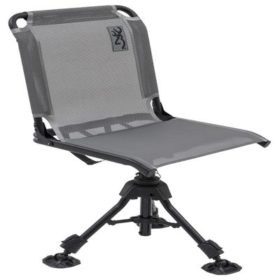 Browning Huntsman Hunting Chair - Durable TechMesh Material Over Steel Frame, with 360-degree Swivel, Adjustable Height, and Independent Leg Adjustment, Charcoal