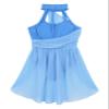 Daenrui Kids Girls Halter Neck Cutout Back Ballet Lyrical Dance Dress Latin Jazz Skating Costume Leotard Skirt Light Blue 8 Years view 4