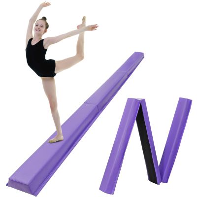 HomGarden Gymnastics Training Balance Beam, 9 Foot Long Folding Foam Balance Bar,Children Gymnastic Balance Beam for Balance Exercise (9ft)