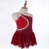 Agoky Big Girls' Kids Sparkly Ice Figure Skating Roller Skating Dress Gymnastic Tutu Skirted Leotard Costume Red 11-12 view 4