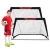 L RUNNZER Kids Soccer Goals Set of 2, Soccer Nets for Backyard Practice or Indoor Games, Easy Assembly and Storage with Carry Case,4ft*3ft,2 Set Black view 1