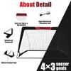 L RUNNZER Kids Soccer Goals Set of 2, Soccer Nets for Backyard Practice or Indoor Games, Easy Assembly and Storage with Carry Case,4ft*3ft,2 Set Black view 3