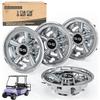 10L0L Golf Cart SS Wheel Covers Hub Caps for EZGO, Club Car, Yamaha - 8 Inch Snap-on Installation, Chrome, Set of 4 view 1