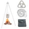 CA Mode Camping Tripod Board Accessories Set Stainless Steel Campire Support Plate - Turn Branches into Campfire Tripod with Adjustable Chain for Hanging Cookware - Perfect Outdoor Cooking view 1